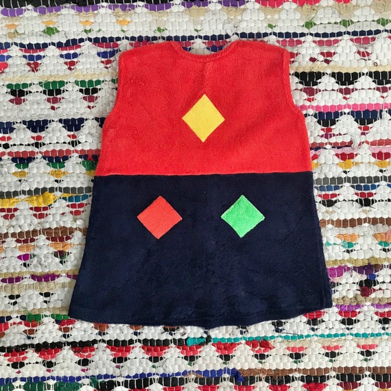 Vintage 60's Terry Towel Mod Dress French Made 2-3