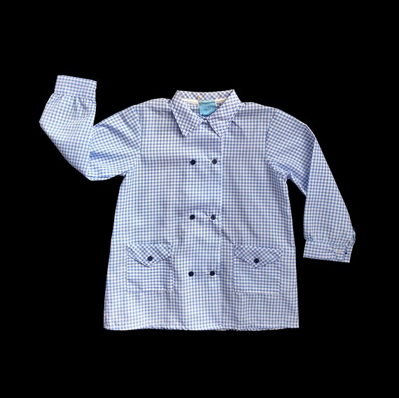 blue gingham school blouse