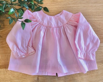 60's Pink Long Sleeve Blouse New Stock 0-3 Months