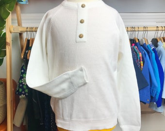 Vintage 60's Children's White  Jumper British Made 6-8 Years