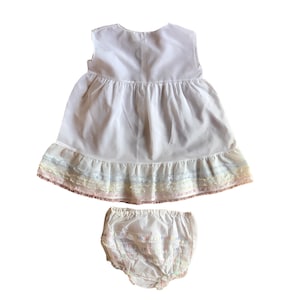 Vintage 60&#39;s White Sheer Dress and Bloomers Set / 12-18M