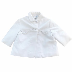 Vintage 1960s White Textured Jacket  British Made 9-12 Months