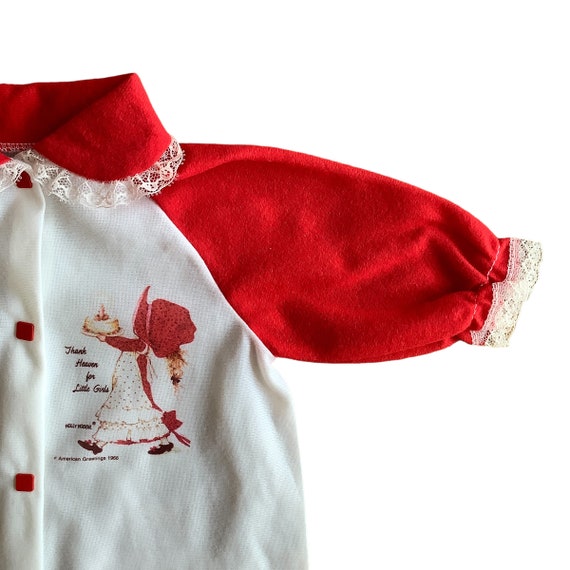 Vintage 70's Red / White Bodysuit / Footie / 0-3 … - image 2