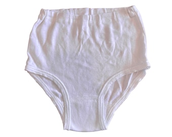 70's High Waist White Pants / Underwear 8-10Y