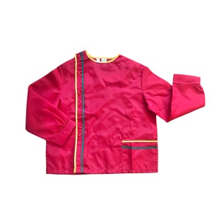 French Vintage 1960's Red School Nylon Blouse / Shirt / 5-6 Years image 1