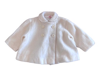 Vintage 1960s Ivory Coat  6-9 Months