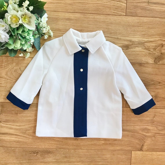 Vintage 60's White / Blue Baby / Toddler Lightwei… - image 1