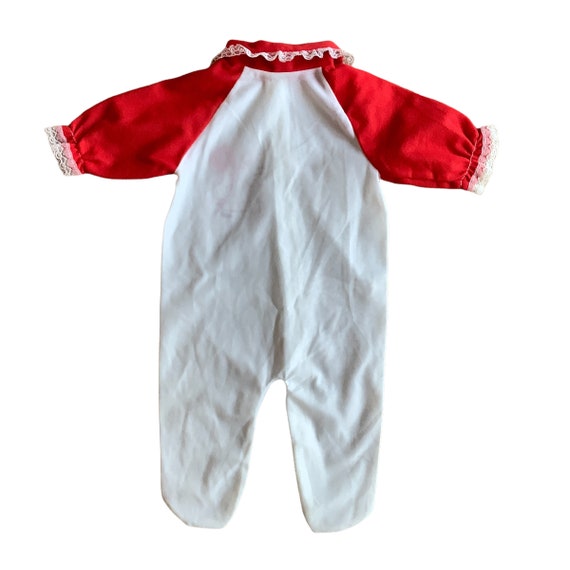 Vintage 70's Red / White Bodysuit / Footie / 0-3 … - image 3
