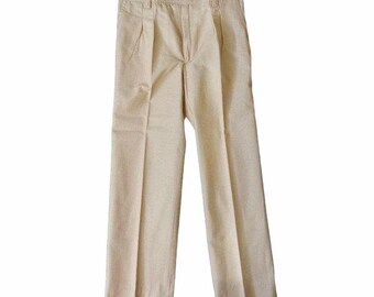 1970's Sand Straight Pleated Trousers  5-6Yrs