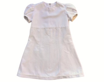 Vintage 1960's White Textured Dress / 4-5Y