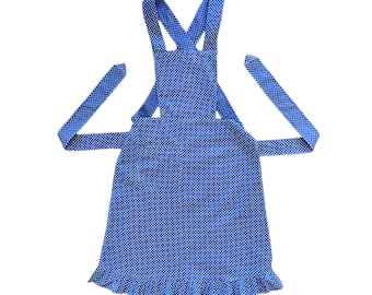 1960s Blue  Polka Dot Apron 3-4Y