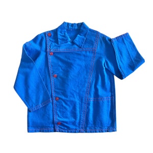 French Vintage 1960's Blue Workwear Shirt / 5-6 Years image 1