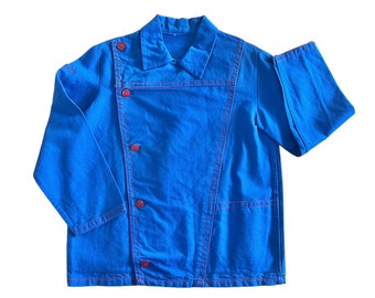 French Vintage 1960's Blue Workwear Shirt /  5-6 Years