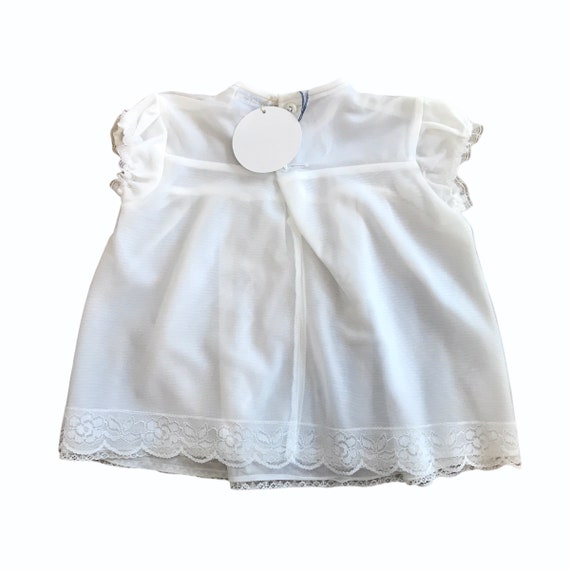Vintage 60s Baby White Sheer Dress British Made 6… - image 3