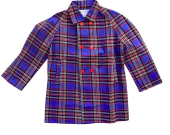 1960s Blue Tartan Rain Jacket  4-5Y