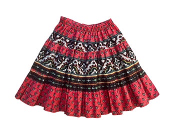 Vintage 80s Printed Skirt / 5-6Y