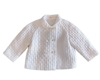 70's White Padded Coat / Jacket  9-12 M