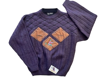 1980's Dark Purple Jumper / 8-10 Years