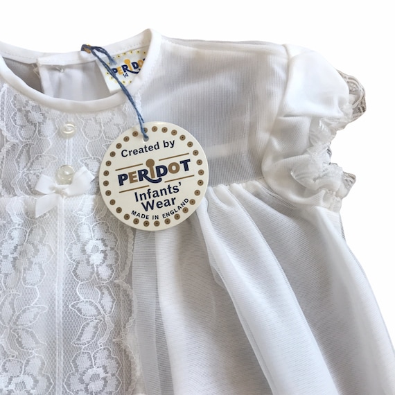 Vintage 60s Baby White Sheer Dress British Made 6… - image 2