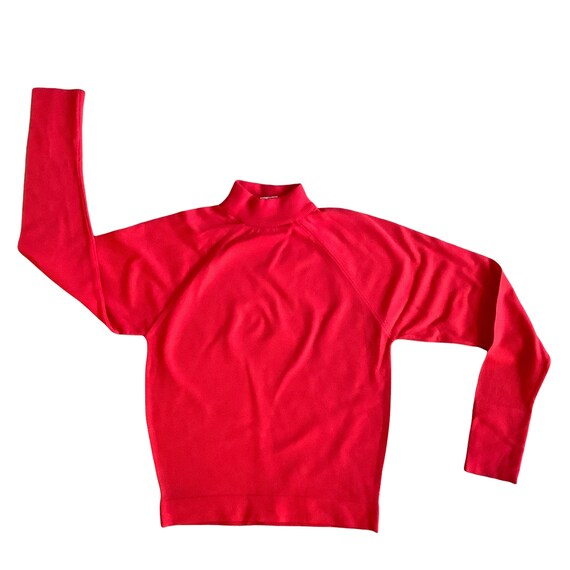 Vintage 1970's Red Nylon Turtleneck 6-8 