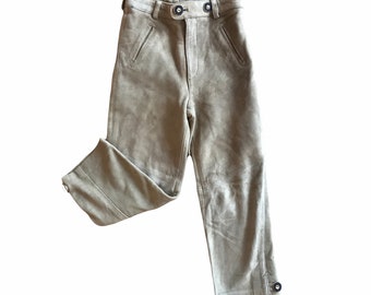 1970's Austrian Lederhosen Leather Trousers  5-6 Years