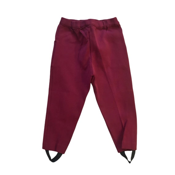 Vintage 1960's Dark Red Stirrup Pants / 2-3Y - image 2