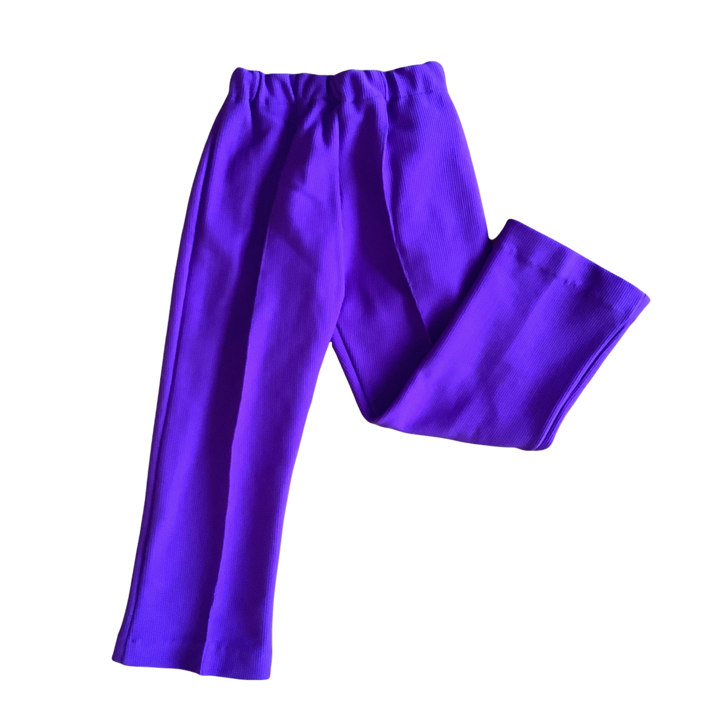 Neon Purple Nylon Flare Leggings 