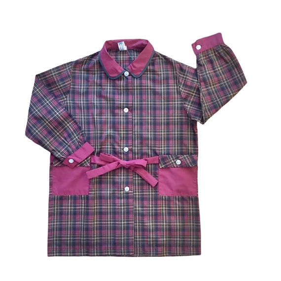 Vintage 60's Check Nylon Dress / Blouse French Made 6-8Y - Etsy