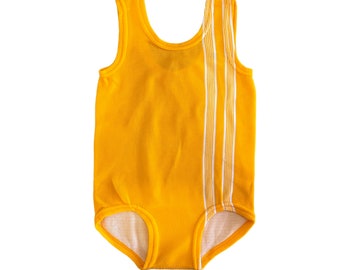 70's Orange Swimming Suit / 4-5 and 10-12Y