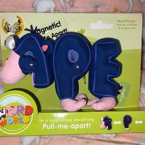Vintage Word World Magnetic Plush APE NIP X&#39;s 2