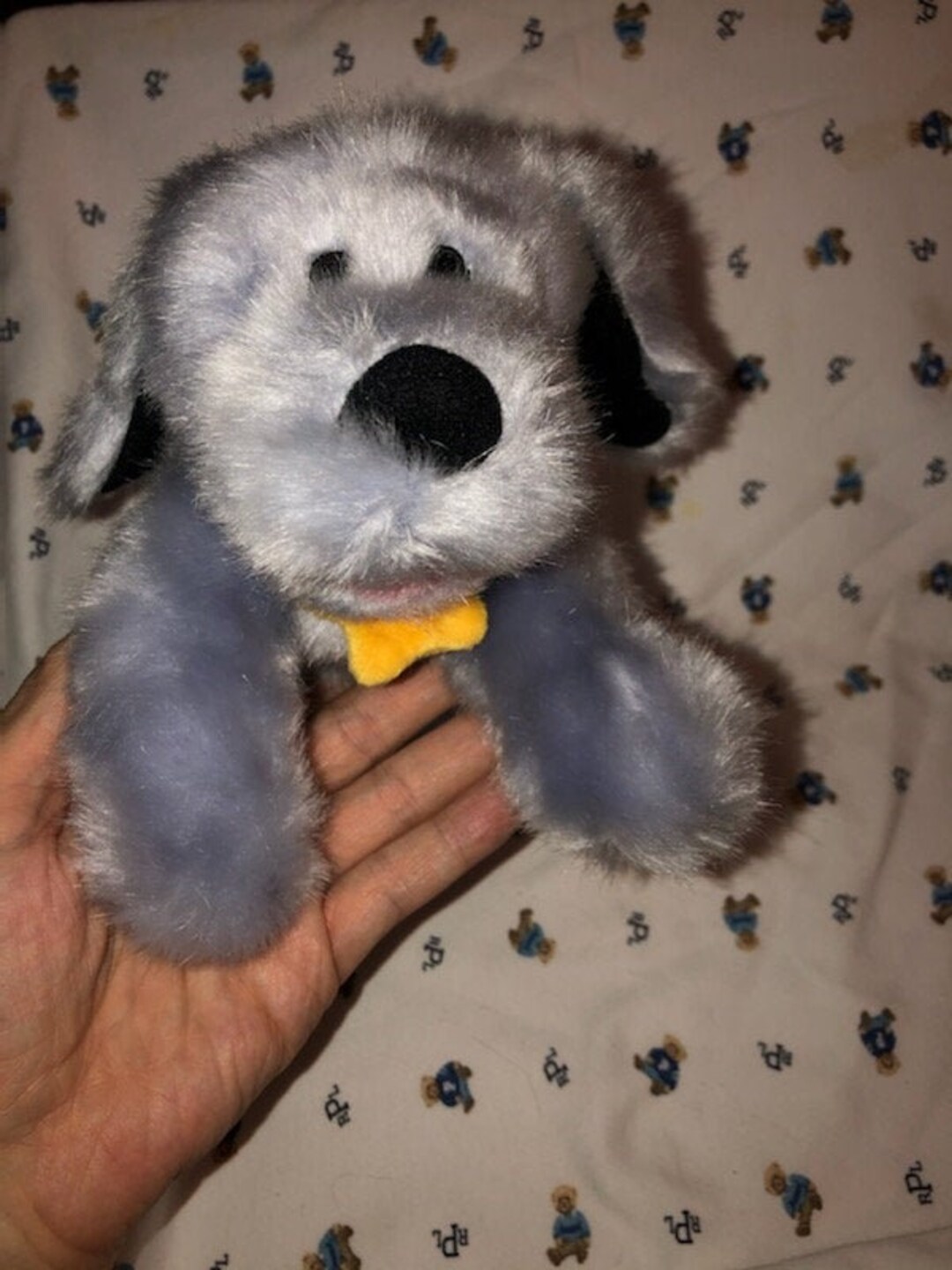 Vintage Cosmo Dog Plush Blue Lavender Yellow Star Collar Animal