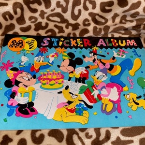 Vintage Sandylion Sticker Album Mickey Minnie Donald Pluto Party scene New Book to store your stickers Sandy Lion