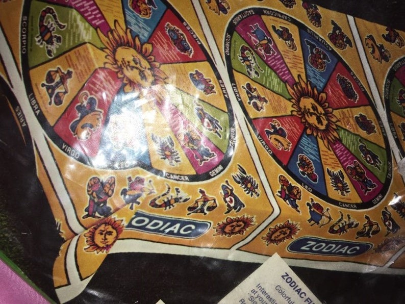 Vintage Zodiac Tablecloth Plastic Horoscope Party Mod Retro Clues about you hang conversation NIP Signs 72x42 You get 2
