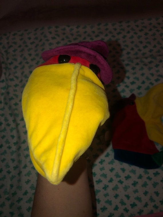 Puppets Vintage Manhattan Toy Bird Puppet Velour Hand Crow Blackbird