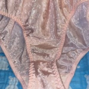 Vintage Womens Panties Silky Shiny Floral Flowers Puckered Trim Size 10