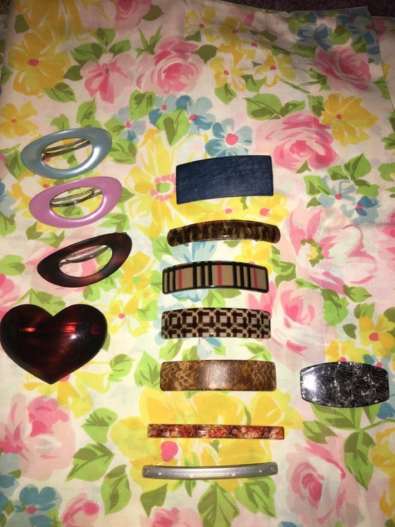 Vintage Hair Barretts Clips Lot Pieces Made in France Style  display picture 1