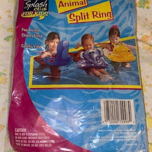 Vintage Split Ring Float Hippo Head Yellow NIP