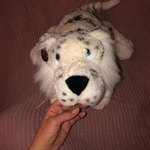 Vintage Westcliff Collection White Tiger plush Cat Black stripes Cartoon eyes 18"