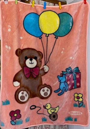 Bear with balloons baby blanket sale