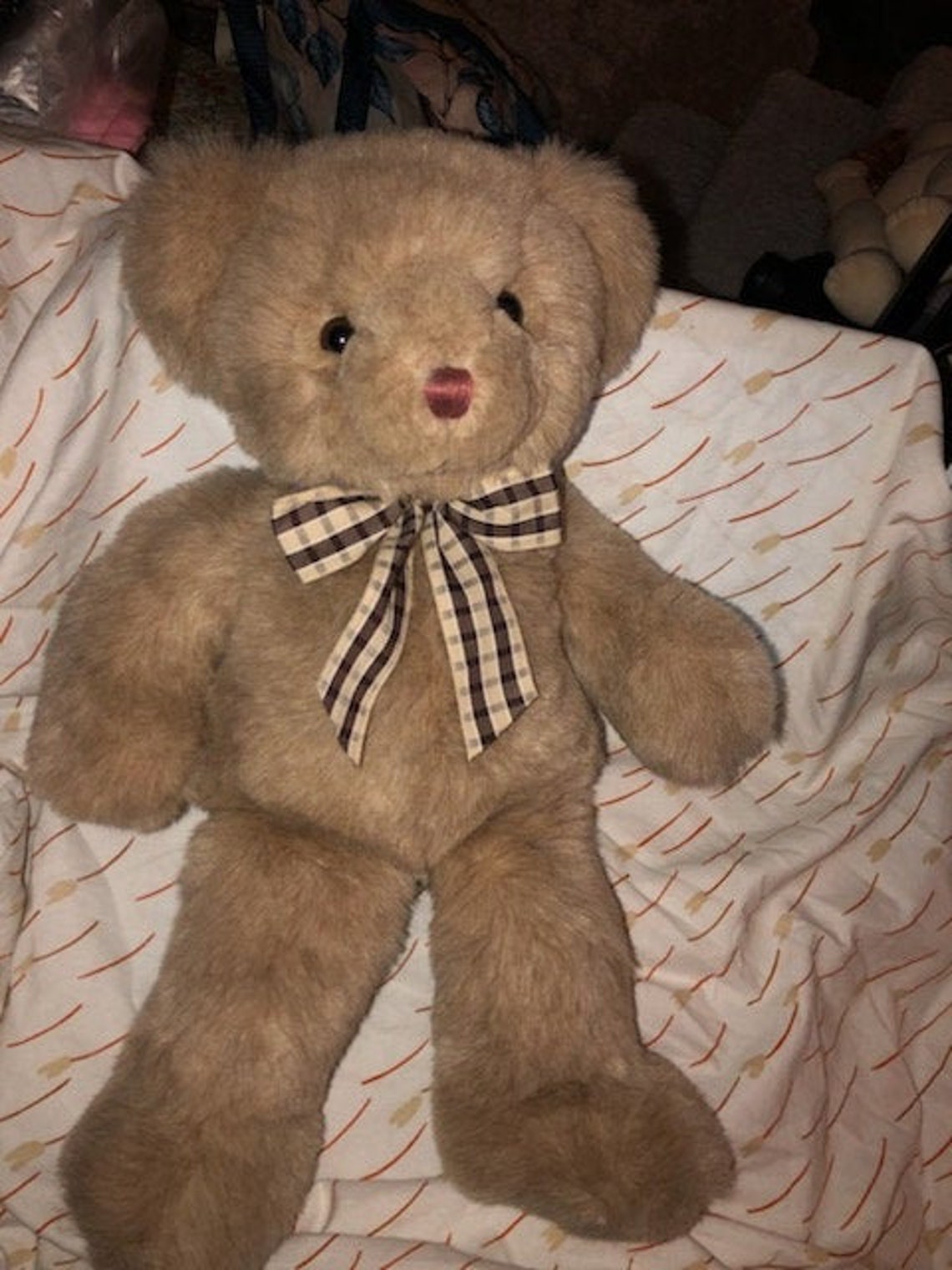Vintage Russ Bear plush So Soft Teddy ECU Ribbon Version | Etsy