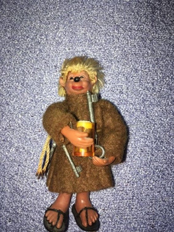 Vintage Igel Monch Mecki Kleine Peter Steiff Robe Schlussel Bier Grosser Schlussel Sandalen Kleine Blonde Haare Monch Vgc