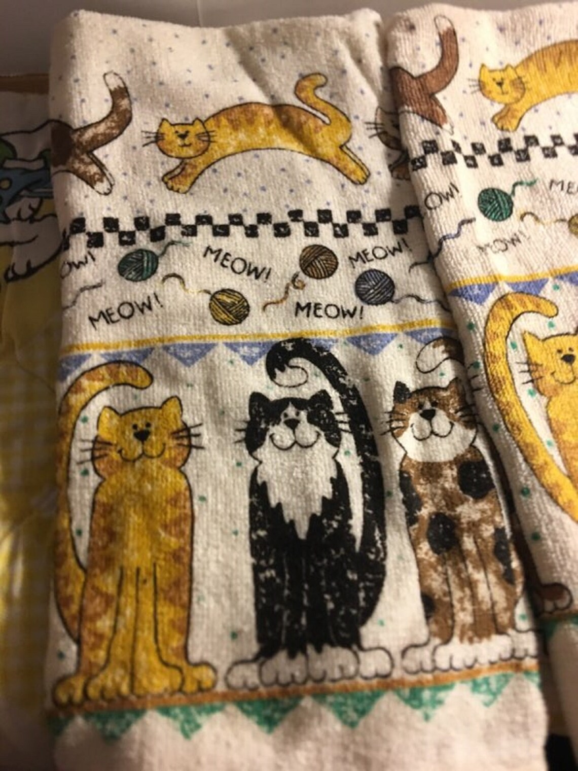 Vintage Dish towel Lot Cats Kitchen Towels Oven Mitt Mitts Etsy