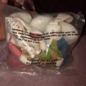 Vintage House of Llyod Bunny plush Family Floopy & Hoppy NIP 16&quot; possibly Easter Decor