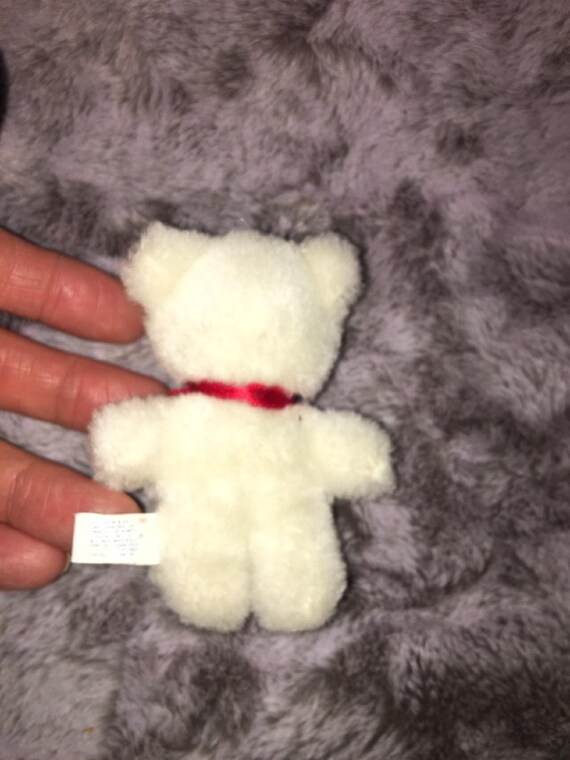 ヴィンテージ ダキン ベア ぬいぐるみ ミニチュア ホワイト レッド