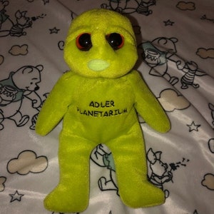 Vintage Adler Planetarium Alien Plush Green Outer Space ECU 8.5 Bean bag