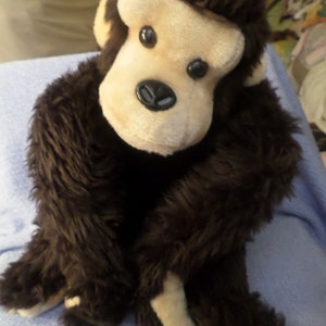Vintage Dakin Chimp plush Chumley Monkey 15&quot; dark brown black nose