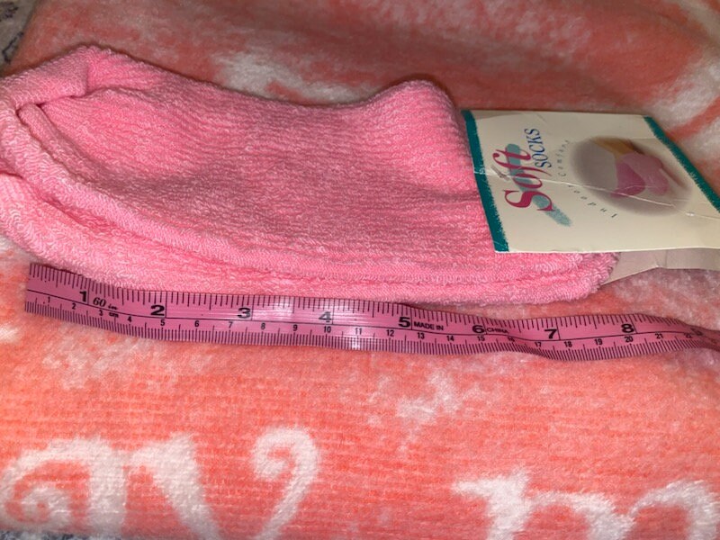 Orlon Pink Soft Socks Vintage High bulk 1 new pair 9-11 Queen Woman's Ladies tennis bootie relax