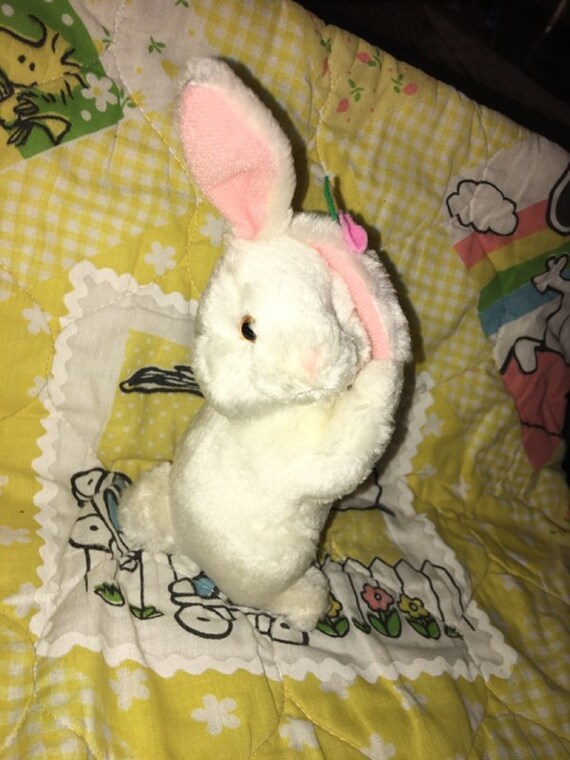 Vintage Russ Bunny Plush Rosey Pulling Ear Down 6 White - Etsy