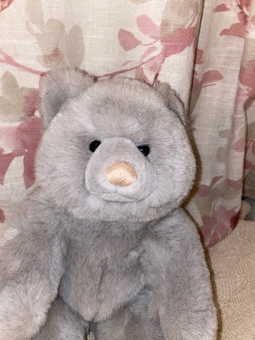 Vintage Gund Bear Plush Gray Grey 13 1985 Soft ECU Thread Nose 