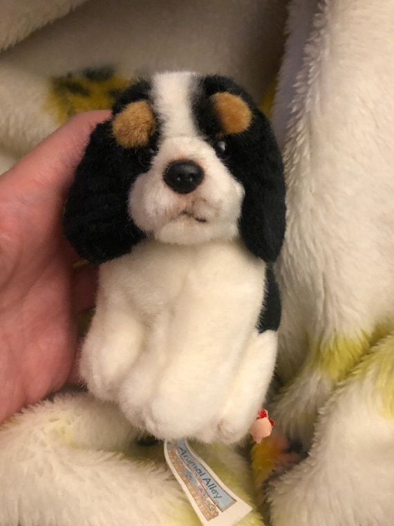 Black and white top dog stuffed animal